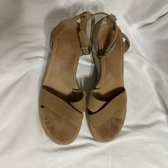 UGG Sandals Women’s Nyssa Low Heel Espadrille Wedges Size 8 - Picture 2 of 7